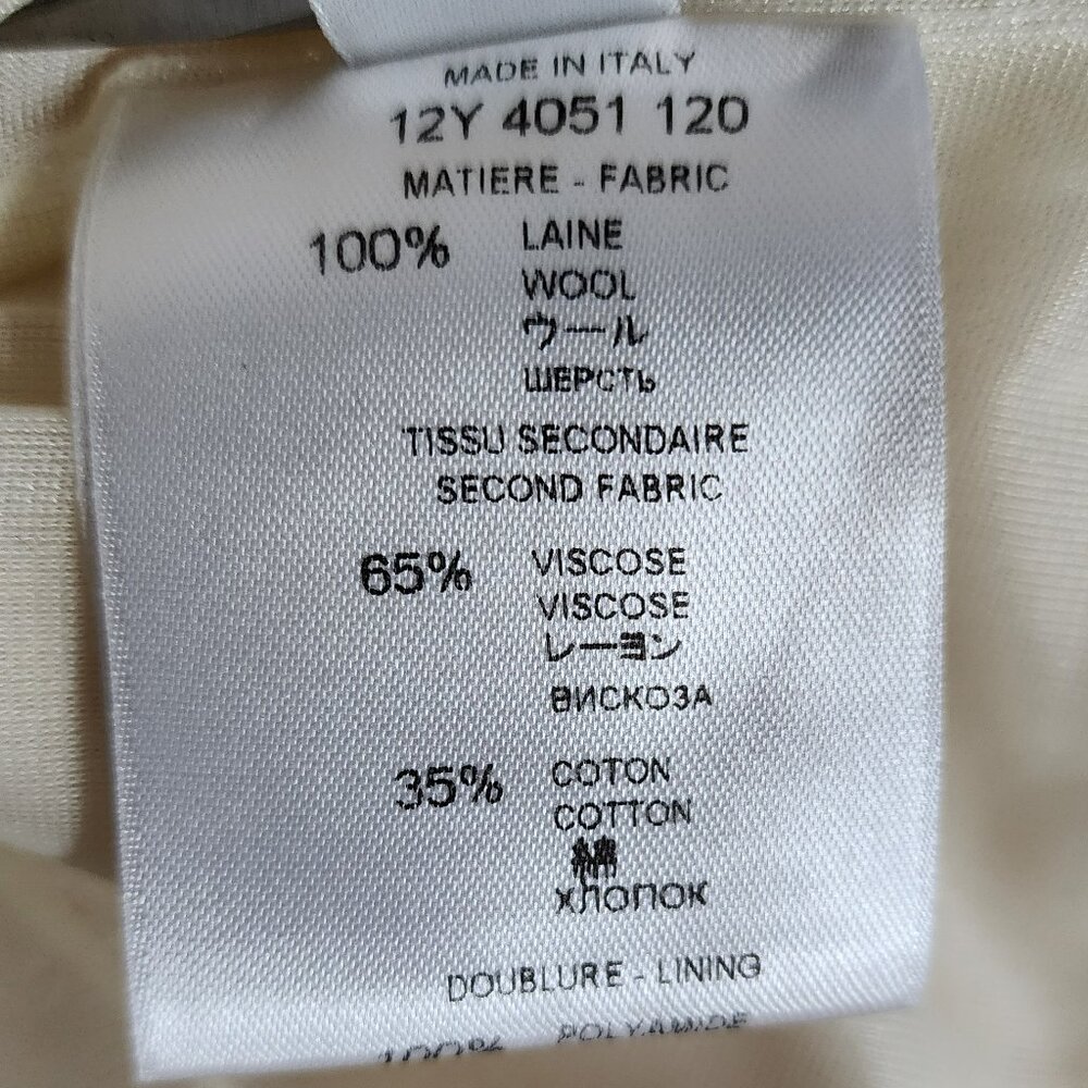 Givenchy Ivory 100% Wool Pencil Skirt Size M Tailored Quiet Luxury - Picture 4 of 8